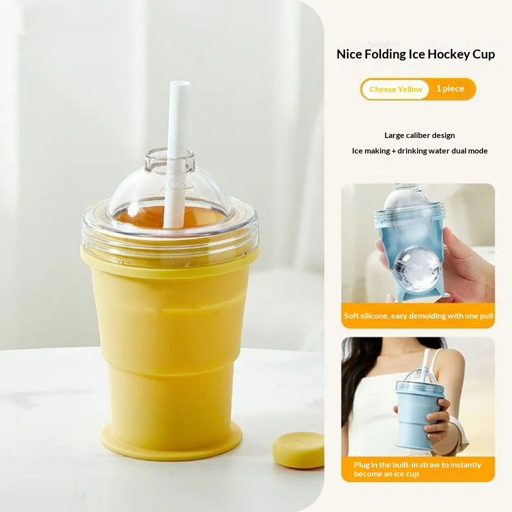 Self-made Ice Hockey Straw Cup Accompanying Creativity