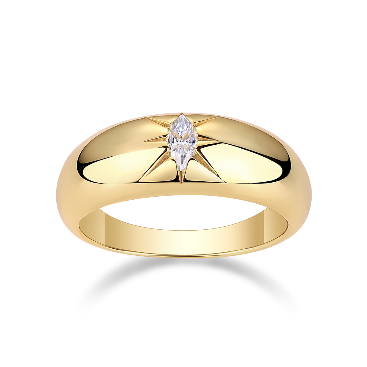 1Eight-prong Radiance - A Fashionable And Luxurious Jewelry Piece Set With Moissanite S925 Sterling Silver And Gold-plated Diamond Prohibit Tk Sales