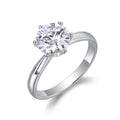 Classic Six-prong Mossanite Diamond Silver Open Ring And Fixed Ring