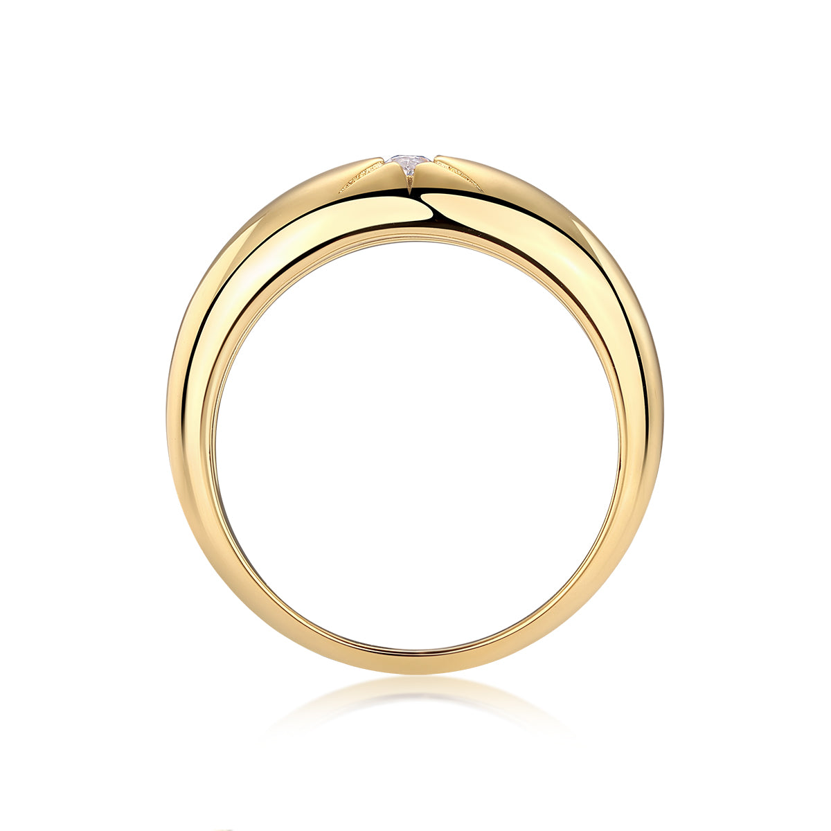 1Eight-prong Radiance - A Fashionable And Luxurious Jewelry Piece Set With Moissanite S925 Sterling Silver And Gold-plated Diamond Prohibit Tk Sales