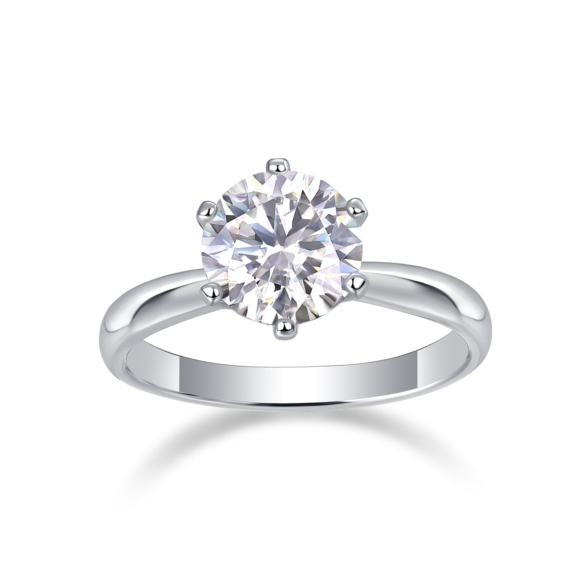 Classic Six-prong Mossan Diamond Silver Open Ring And Fixed Ring Prohibit TikTok sales