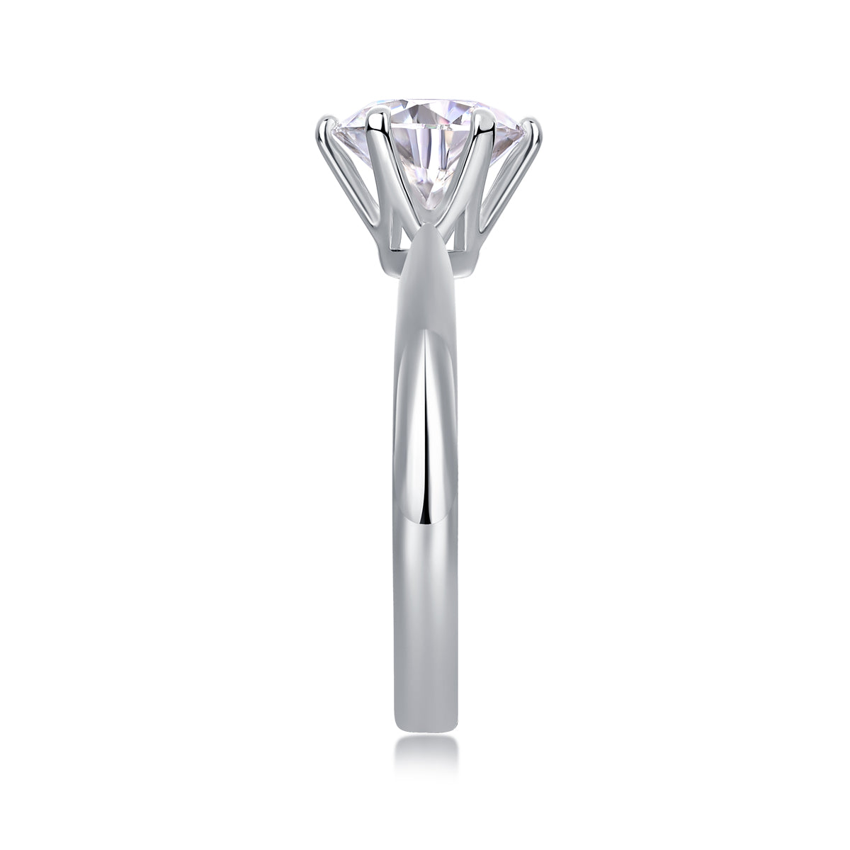 Classic Six-prong Mossan Diamond Silver Open Ring And Fixed Ring Prohibit TikTok sales