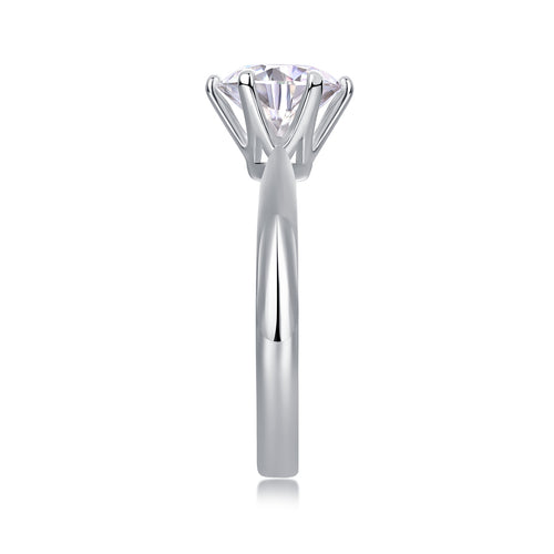 Classic Six-prong Mossan Diamond Silver Open Ring And Fixed Ring Prohibit TikTok sales