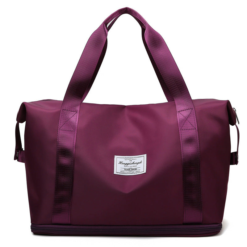 Large Capacity Expandable Gym Bag For Women - Waterproof Travel Duffel With Wet Pocket,Versatile Yoga Sports Bag With Shoe Compartment ,Stylish Tote & Shoulder Bag For Gym & Weekender